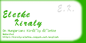 eletke kiraly business card